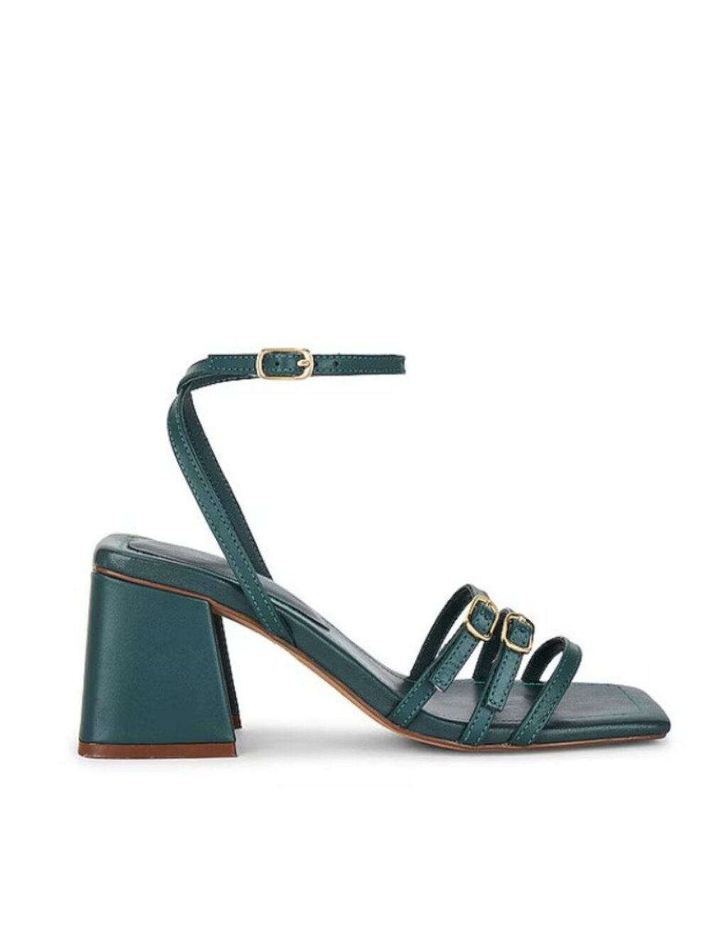 Free People Women's Niki Oasis Teal Strap Buckle Strappy Heel Sz 8.5